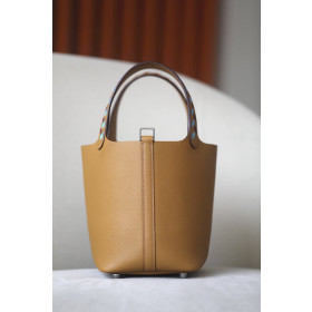 Hermes Picotin Lock 18 Clemence Gris Tourterelle(81) Palladium Hardware Brown