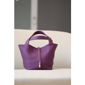 Hermes Picotin Lock 18 Clemence Sesame(2S) Gold Hardware Dark Purple