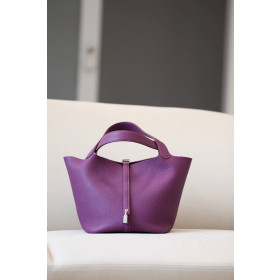 Hermes Picotin Lock 18 Clemence Mauve Sylvestre(X9) Palladium Hardware Purple
