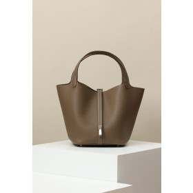 Hermes Picotin Lock 18 Clemence Nata(I2) Gold Hardware Dark Brown