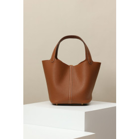 Hermes Picotin Lock 18 Clemence Nior(89) Palladium Hardware Brown