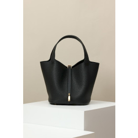 Hermes Picotin Lock 18 ClemenceRose Azalee(8W) Palladium Hardware Black