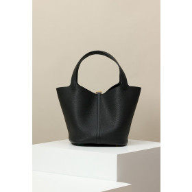 Hermes Picotin Lock 18 ClemenceRose Azalee(8W) Palladium Hardware Black