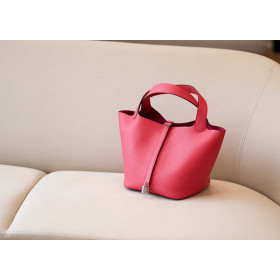 Hermes Picotin Lock 18 Clemence Vert Bronze(60) Gold Hardware Pink