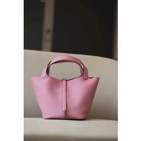 Hermes Picotin Lock 18 Clemence Vert Comics(0Z) Palladium Hardware Pink