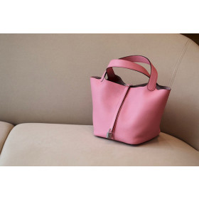 Hermes Picotin Lock 18 Clemence Vert Comics(0Z) Palladium Hardware Pink