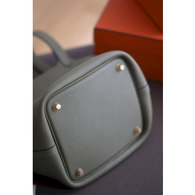 Hermes Picotin Lock HSS 18 Clemence Alezan(3G) and Biscuit(4B) Palladium Hardware Olive Green