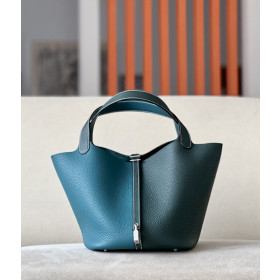 Hermes Picotin Lock 18 Clemence Rouge Grenat(K1) Gold Hardware Dark Green