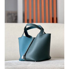 Hermes Picotin Lock 18 Clemence Rouge Grenat(K1) Gold Hardware Dark Green