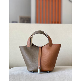 Hermes Picotin Lock 22 Clemence Anemone(P9) Gold Hardware Brown