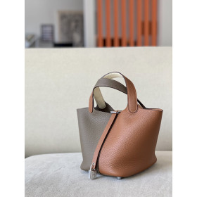 Hermes Picotin Lock 22 Clemence Anemone(P9) Gold Hardware Brown