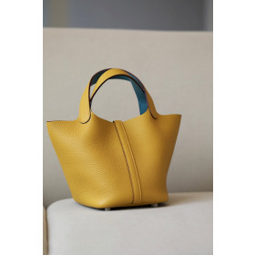 Hermes Picotin Lock 22 Clemence Menthe(6W) Palladium Hardware Yellow