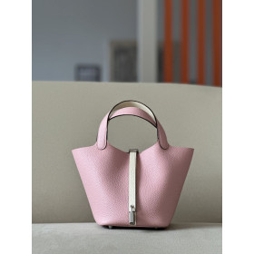 Hermes Picotin Lock 22 Clemence Rose Extreme(I6) Palladium Hardware Pink