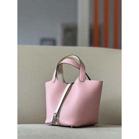 Hermes Picotin Lock 22 Clemence Rose Extreme(I6) Palladium Hardware Pink