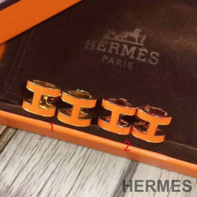 Hermes Pop H Earrings Orange
