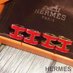 Hermes Pop H Earrings Red