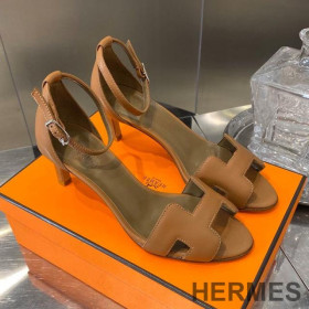 Hermes Premiere 70 Sandals Women Calfskin Brown