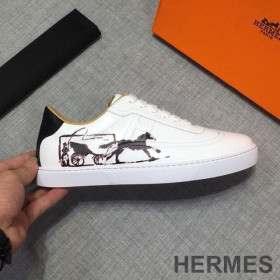 Hermes Quicker Sneakers Men Calfskin White