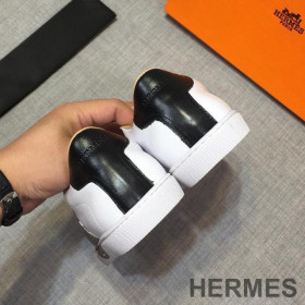 Hermes Quicker Sneakers Men Calfskin White