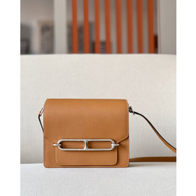 Hermes Roulis Mini Evercolor Brown Marfa (8Q) Palladium Hardware
