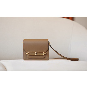 Hermes Roulis Mini Evercolor Gris Asphalte (M8) Palladium Hardware Brown