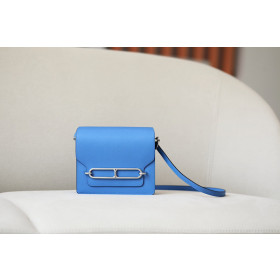 Hermes Roulis Mini Evercolor Gris Perle (80) Palladium Hardware Blue