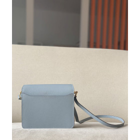 Hermes Roulis Mini Evercolor Jaune Amber (9D) Gold Hardware Blue