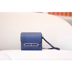 Hermes Roulis Mini Evercolor Rouge Sellier (0G) Palladium Hardware Dark Blue