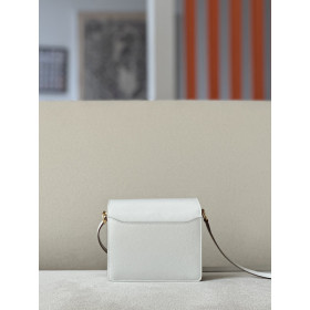 Hermes Lindy Mini Clemence Craie (10) Palladium Hardware White