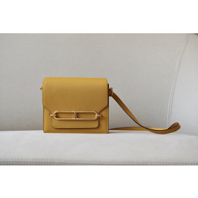 Hermes Roulis Mini Evercolor Vert Criquet (3I) Gold Hardware Yellow