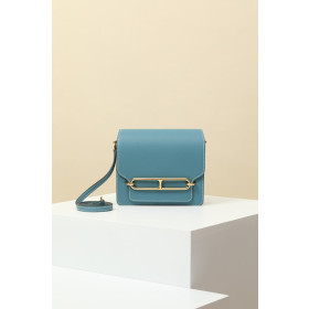 Hermes Roulis Mini Evercolor Etain (8F) Palladium Hardware Blue
