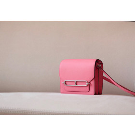 Hermes Lindy Mini HSS Swift Sesame(2S) And Lime(9R)Palladium Hardware Pink