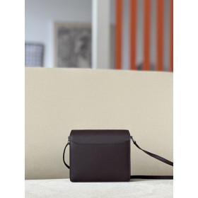 Hermes Roulis Mini Evercolor Rose D&acirc;ete (K4) Palladium Hardware Dark Brown
