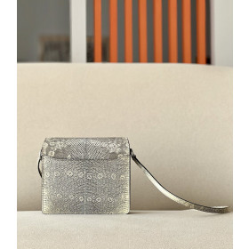 Hermes Roulis Mini Evercolor Etain (8F) Gold Hardware Grey