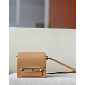 Hermes Roulis Mini Evercolor Vert Bosphore (W0) Palladium Hardware Brown