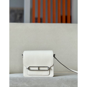 Hermes Roulis Mini Evercolor Vert Cypres (6O) Palladium Hardware White