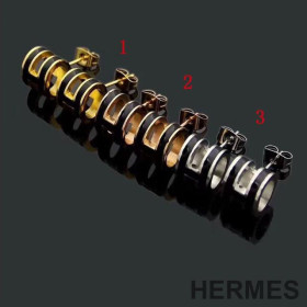 Hermes Small Pop H Earrings Black