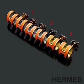 Hermes Small Pop H Earrings Orange