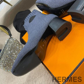 Hermes Volver 60 Ankle Boots Women Knit Purple