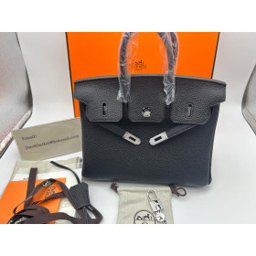Hermes Birkin Bag 25cm Black Togo Leather