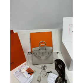 Hermes Birkin 25 Handbag Palladium Hardware Grey