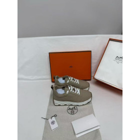 Hermes Celine Satin Sneakers Greyish Brown