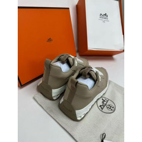 Hermes Celine Satin Sneakers Greyish Brown