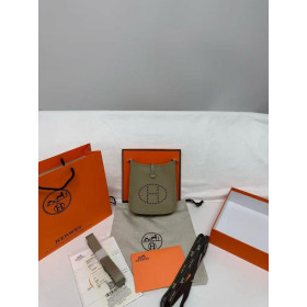 Hermes Evelyne TPM Sauge Clemence Palladium Hardware Olive Green