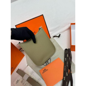 Hermes Evelyne TPM Sauge Clemence Palladium Hardware Olive Green