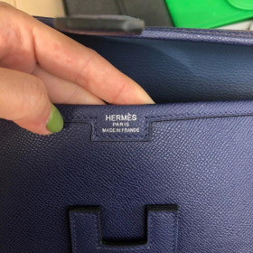 Hermes Jige Elan 29 Clutch Bag Epsom Leather Bleu Saphir