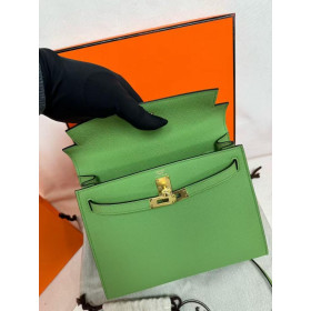 Hermes Kelly Mini Epsom Vert Yucca Sellier Gold Hardware Green
