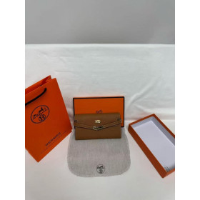 Hermes Kelly Wallet To Go Gold Epsom Gold Hardware Brown