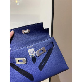 Hermes Mini Kelly 20 Epsom Bleu Electrique Palladium Hardware