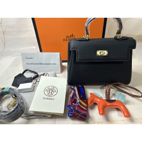 Hermes Mini Kelly 20cm Bags Gold Hardware Black